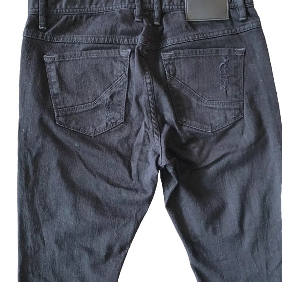 Empyre Verge Destroyed Black Tapered Skinny Jeans Size 30     (W313) - Picture 5 of 10
